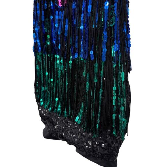 Weissman One Piece Romper Dance Costume Sequins Fringe Leotard 10926 sz LC - Picture 8 of 16